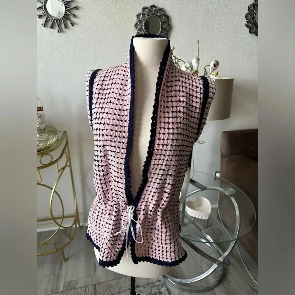 Vintage Handmade crotchet vest size M